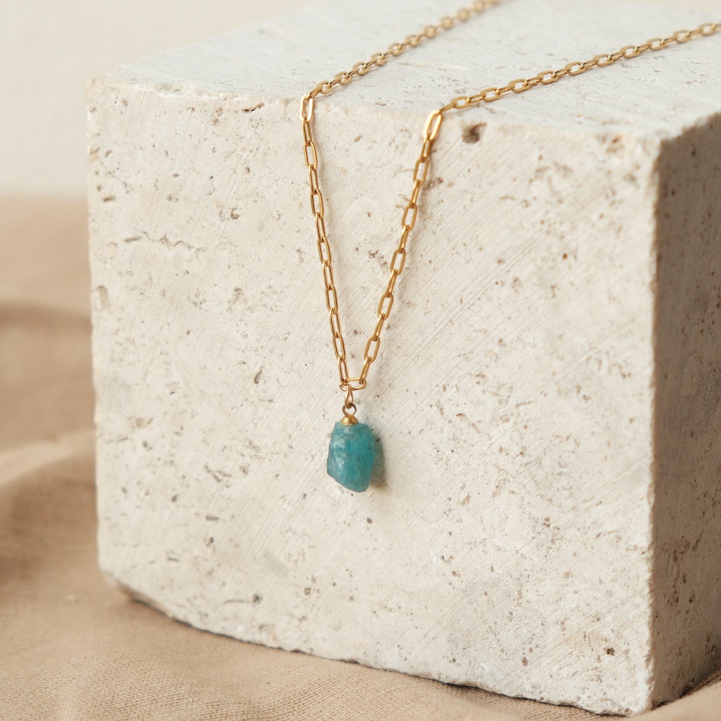 Blue Apatite Link Necklace