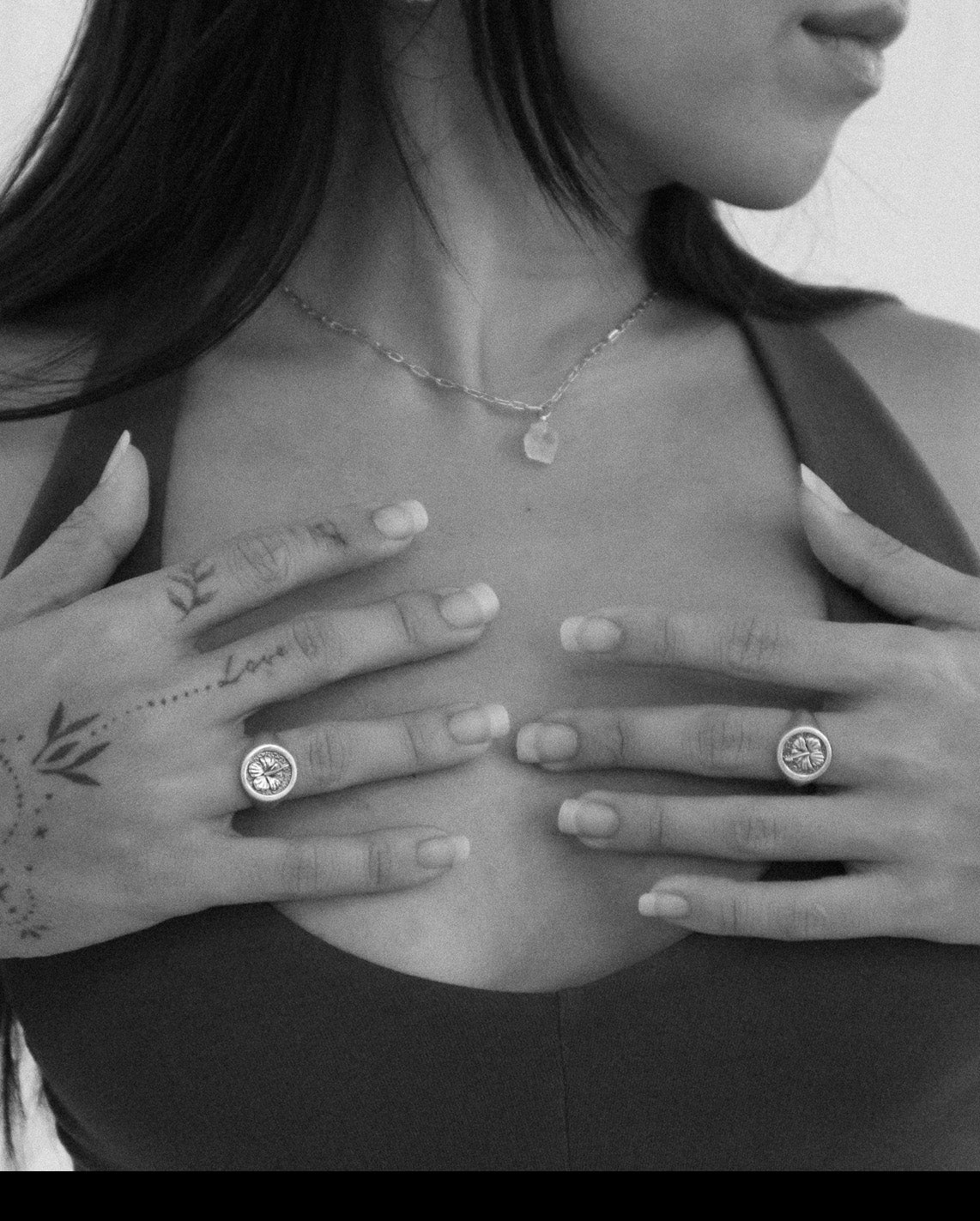Hibiscus Signet Ring Silver