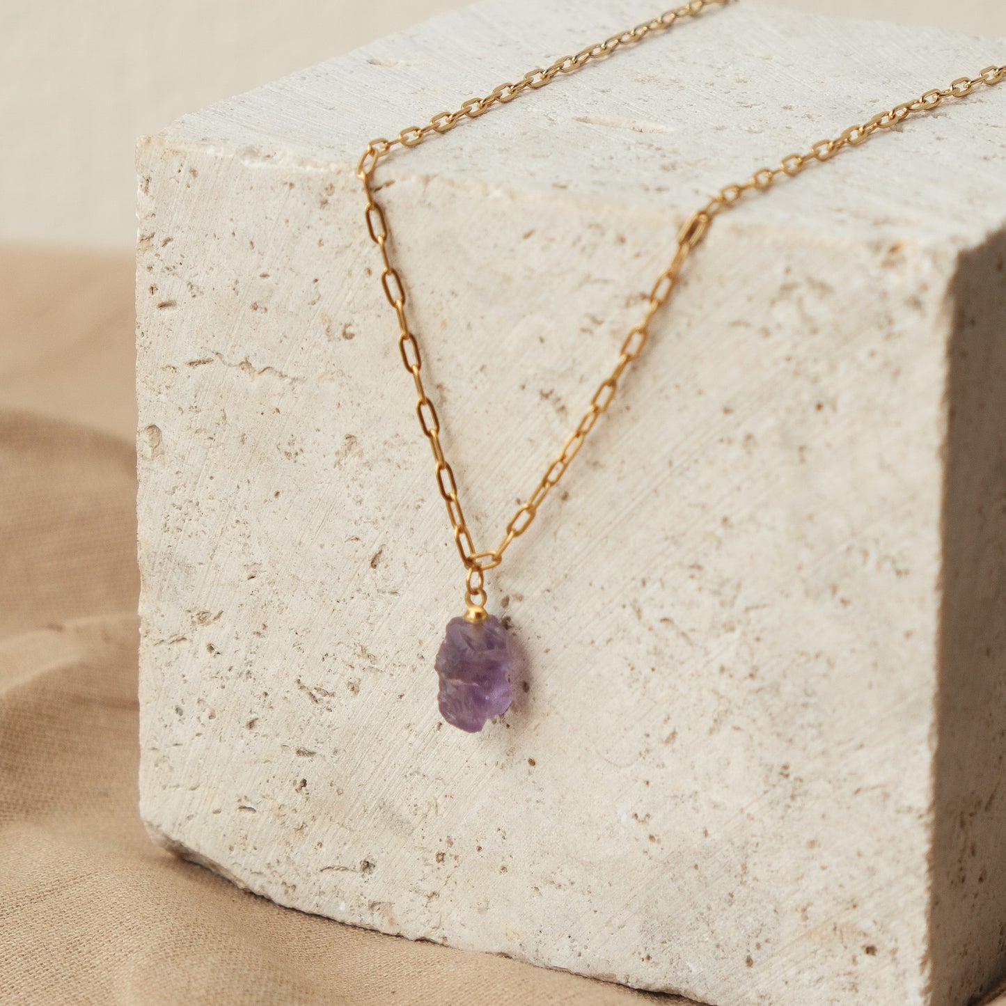 Amethyst Link Necklace