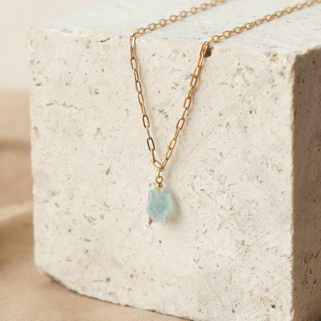 Aquamarine Link Necklace
