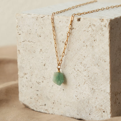 Green Chalcedony Link Necklace